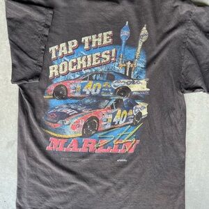Vintage 90s Nascar T-Shirt Coors Light #40 Sterling Marlin